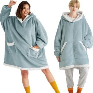 Bedsure blanket Hoodie Sky Blue